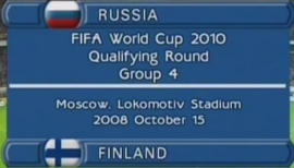 Отборочный матч Чемпионата Мира 2010/ Группа 4 / Россия - Финляндия